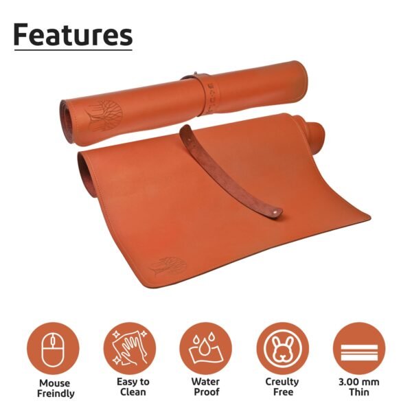 Brown Premium PU Leather Desk Mat - Image 7