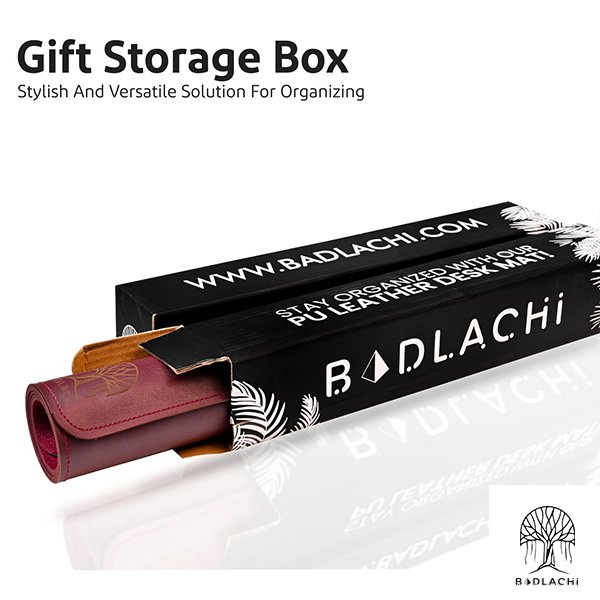 Red Premium PU Leather Desk Mat - Image 4