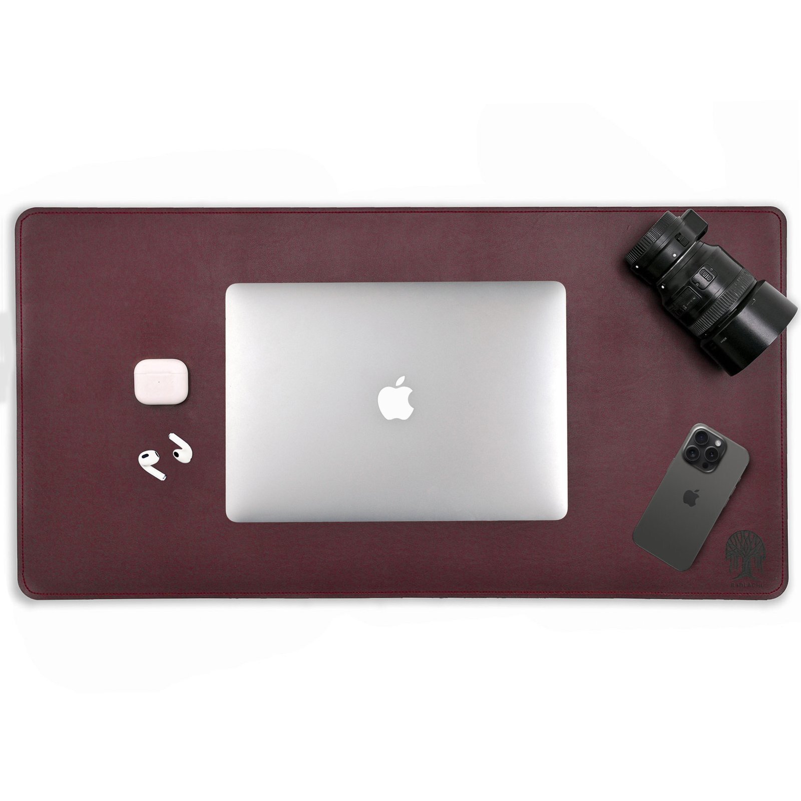 Red Premium PU Leather Desk Mat